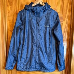 Columbia Women’s Blue Hooded Rain Jacket